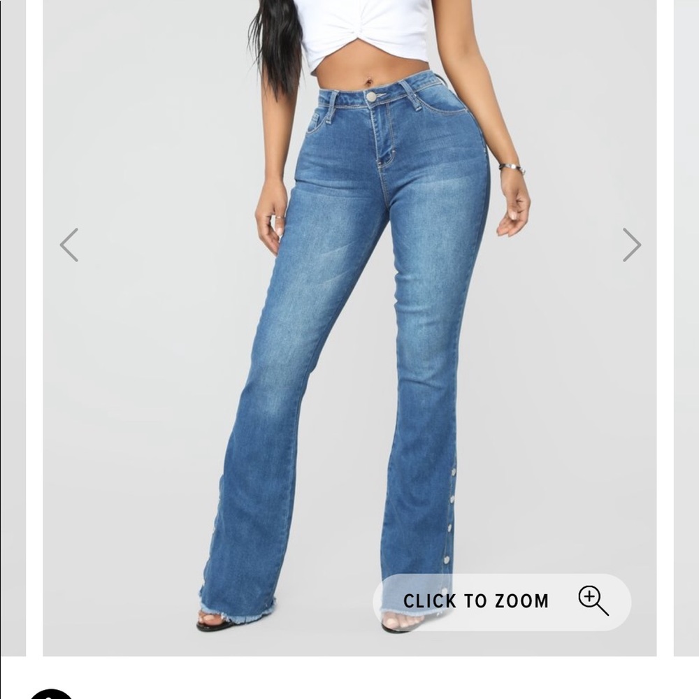 Fashion Nova snap button flared jeans